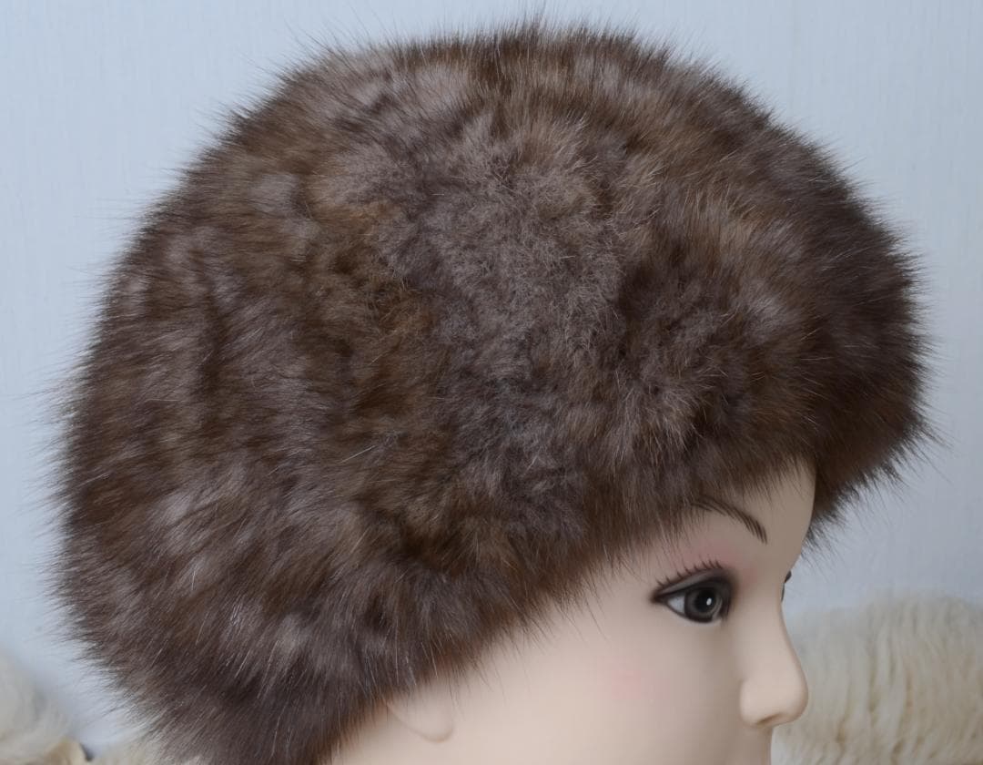 ★新品 限定★上品なセーブルの編込みベレー帽 /レデイース毛皮ファー