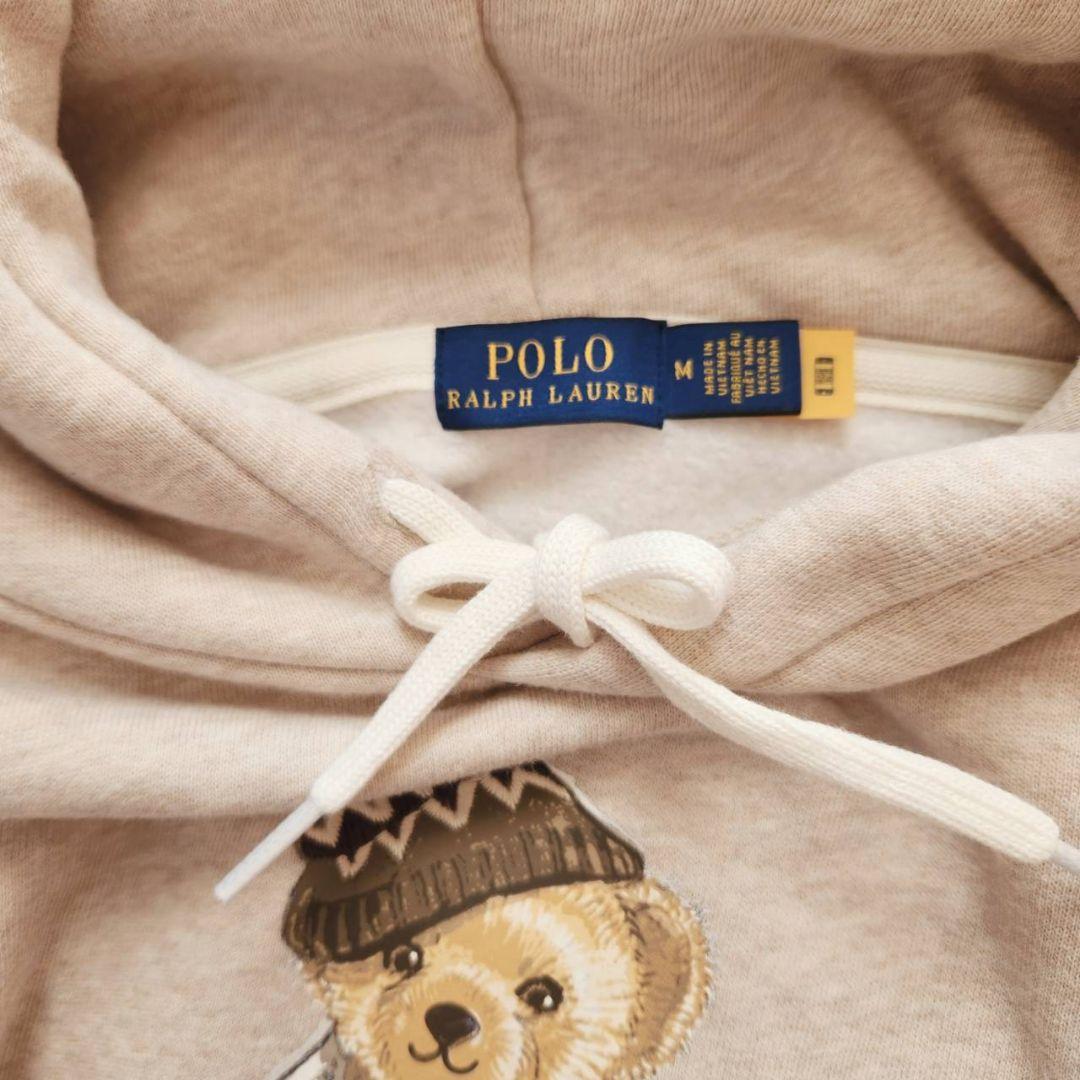 ​【極美品】ポロラルフローレン ポロベア パーカー 刺繍M オートミールベージュ