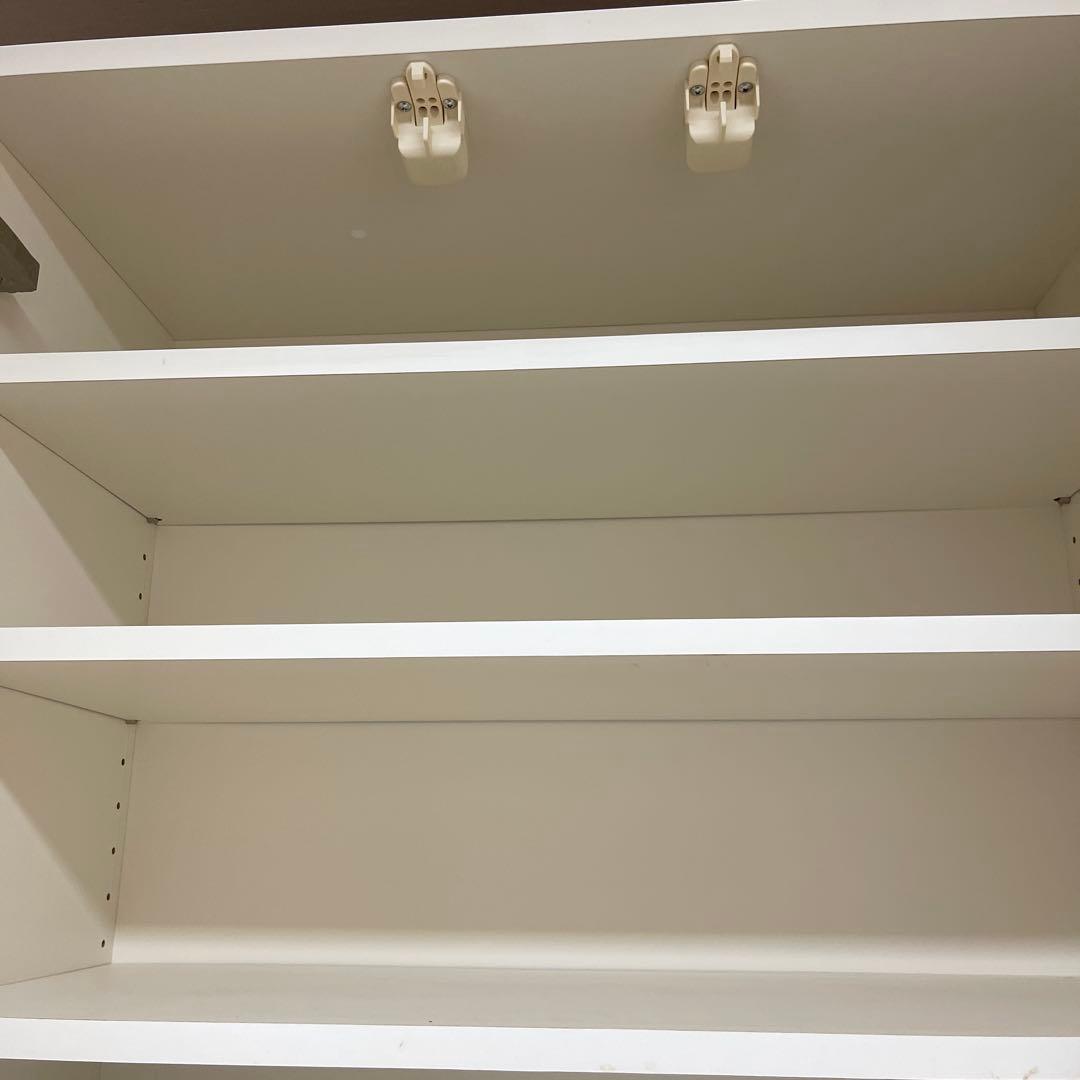 パモウナ　食器棚　白　幅艶あり　ハイタイプ　横140センチ