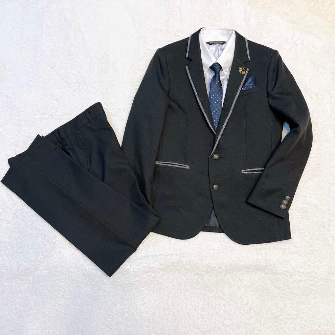 【美品】ミッシェルアルフレッド150男子フォーマルスーツ　６点セット 卒業式　黒