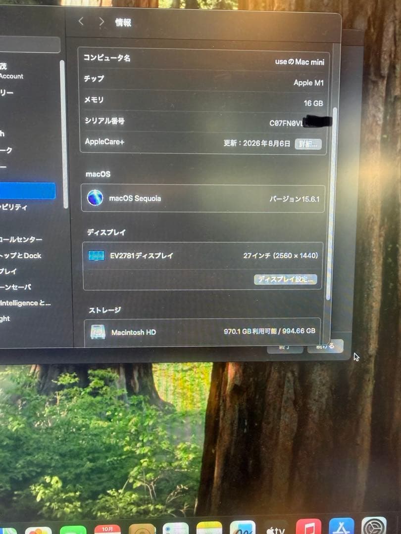 【AppleCare+残有】M1 Mac mini 16GB 1TB 認定整備済