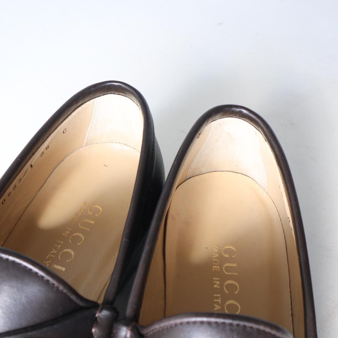 未使用GUCCIホースビットローファー36C23cmダークブラウン×ゴールド金具