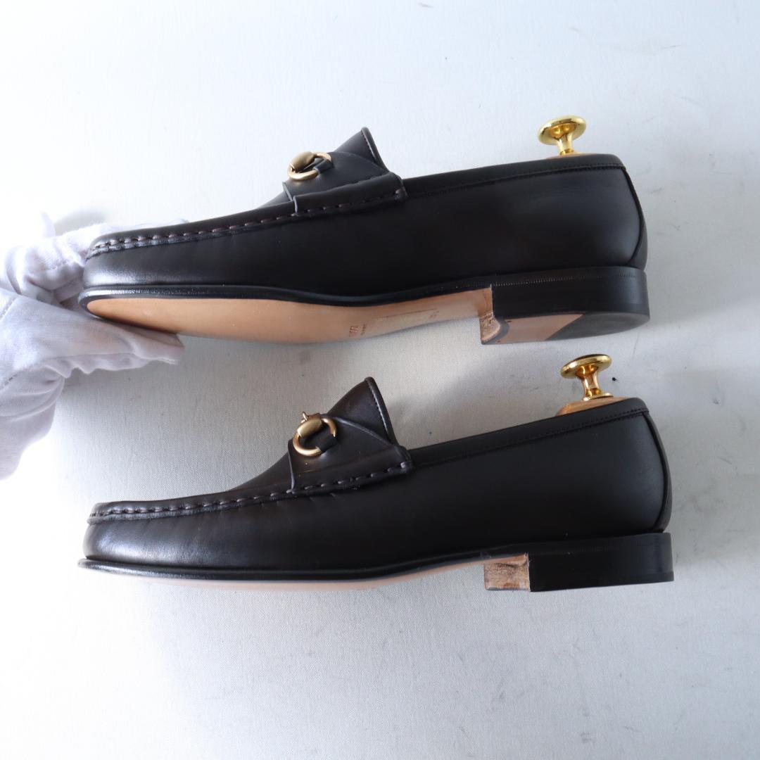未使用GUCCIホースビットローファー36C23cmダークブラウン×ゴールド金具