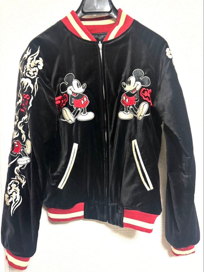 【良品✨】Disney ミッキー スカジャン Mサイズ　リバーシブル　ディズニー