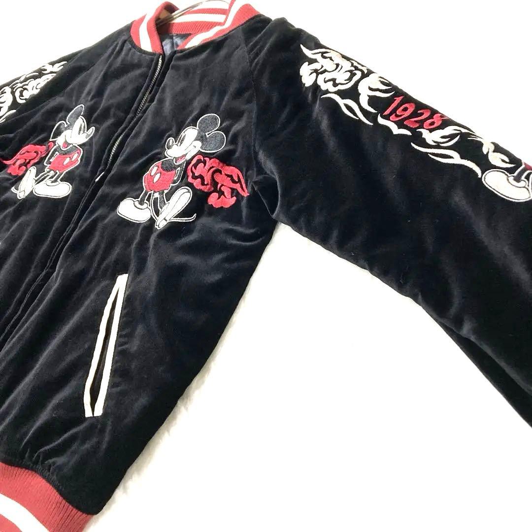 【良品✨】Disney ミッキー スカジャン Mサイズ　リバーシブル　ディズニー