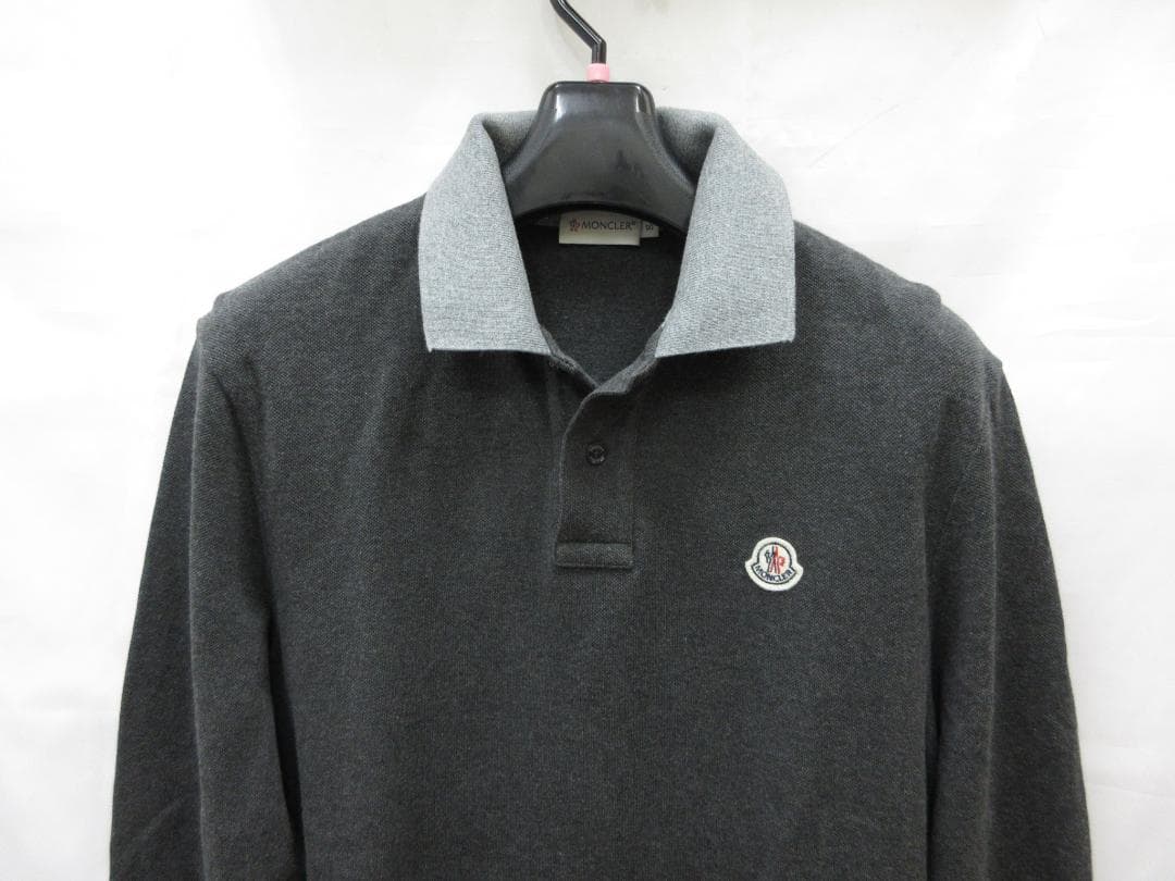 モンクレール 長袖 ポロシャツ スリムフィット メンズ Ｓ グレー （108）a