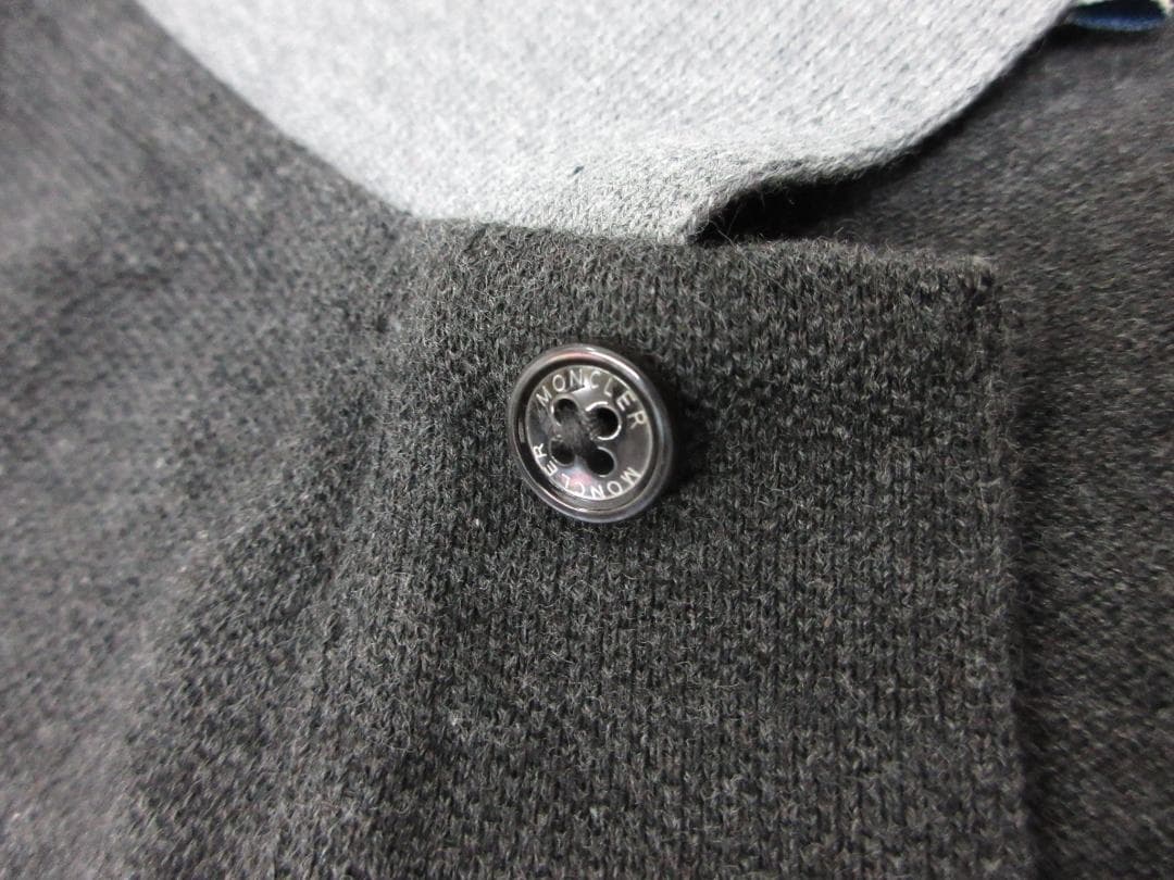 モンクレール 長袖 ポロシャツ スリムフィット メンズ Ｓ グレー （108）a