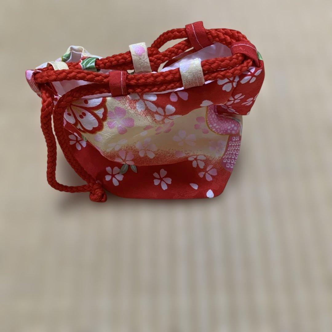 お宮参り用 赤色花柄衣装セット