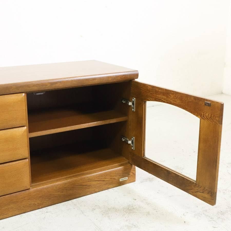 値下浜本工芸 ナラ無垢 テレビボード 幅120cm テレビ台 ローボード 国産
