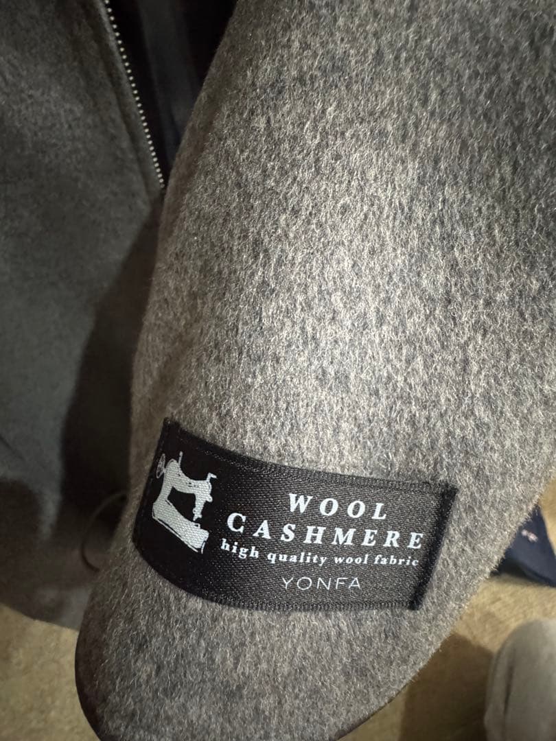 yonfa ヨンファ　ウールカシミヤフードコーファー付きジャケット（グレー）