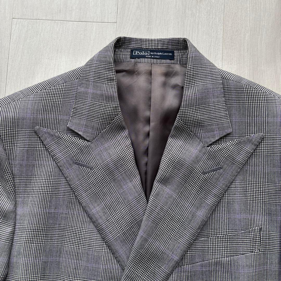 d*2様 Italy製90sポロラルフローレン　グレンチェック　ダブルテーラード