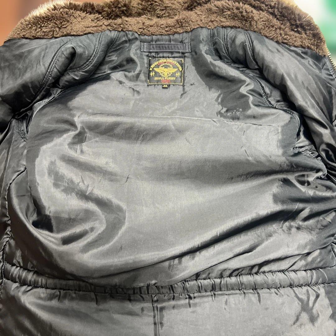 金*！様 スカルフライト　N-3B サイズ36 ミリタリージャケット ファー付き