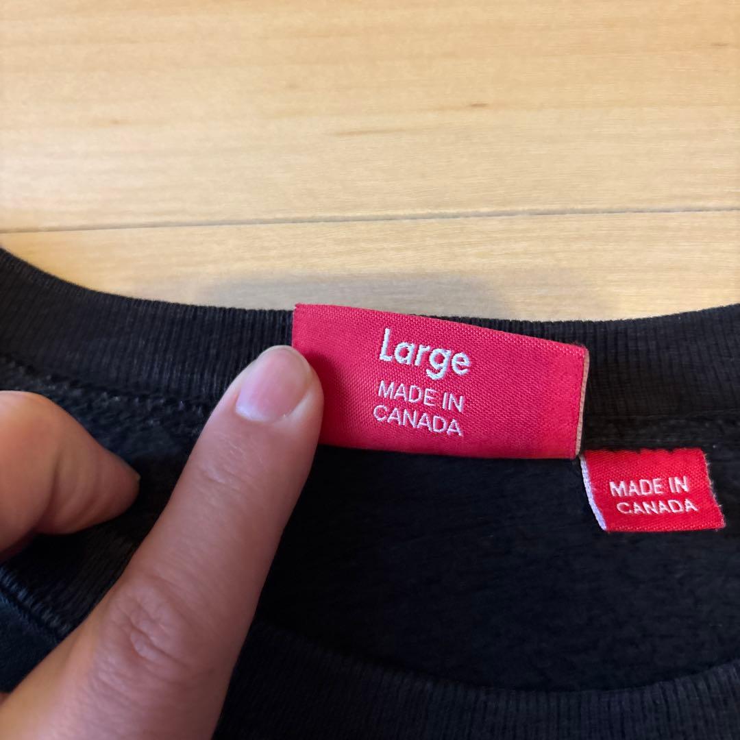 最終価格Supreme ロゴプリント トレーナー Lサイズ ブラック