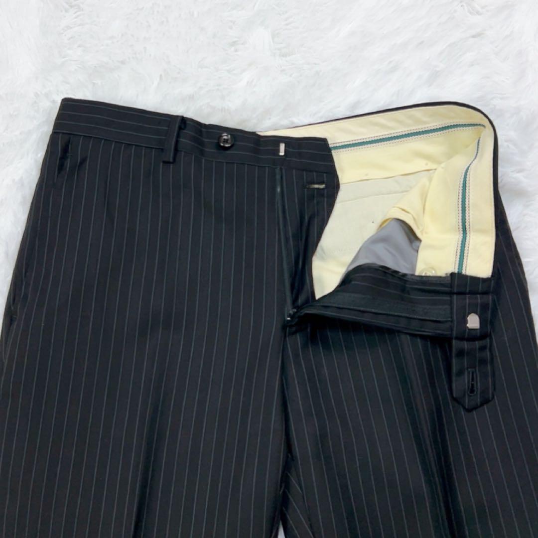 美品 ジャンコステラッツォーネ ロロピアーナ スーツ A5 ブラック ストライプ