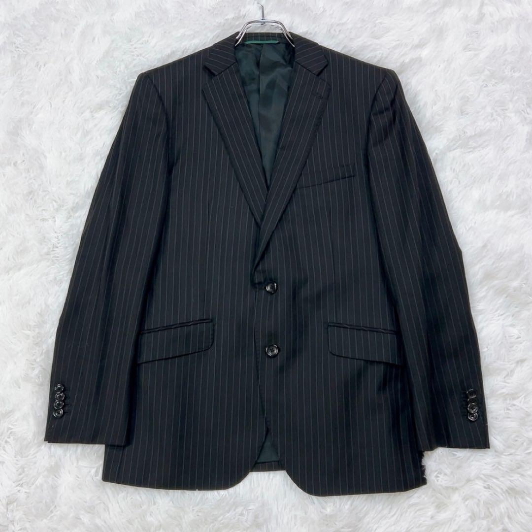 美品 ジャンコステラッツォーネ ロロピアーナ スーツ A5 ブラック ストライプ