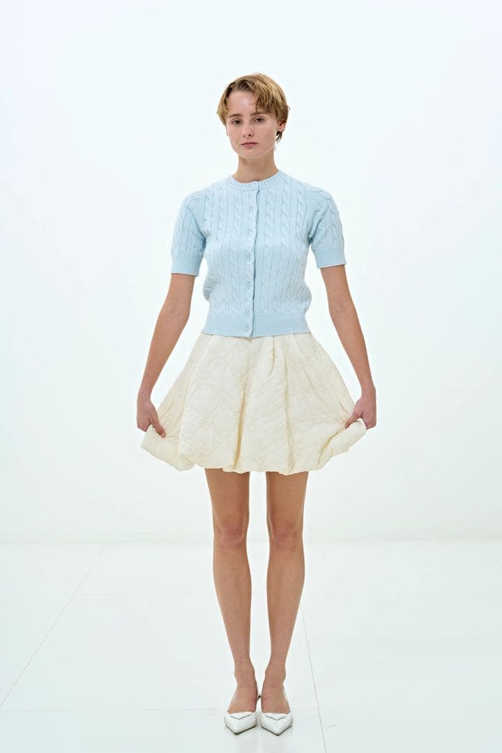 【洋服】THE TOE バルーンミニスカート　白　ネックレスセット