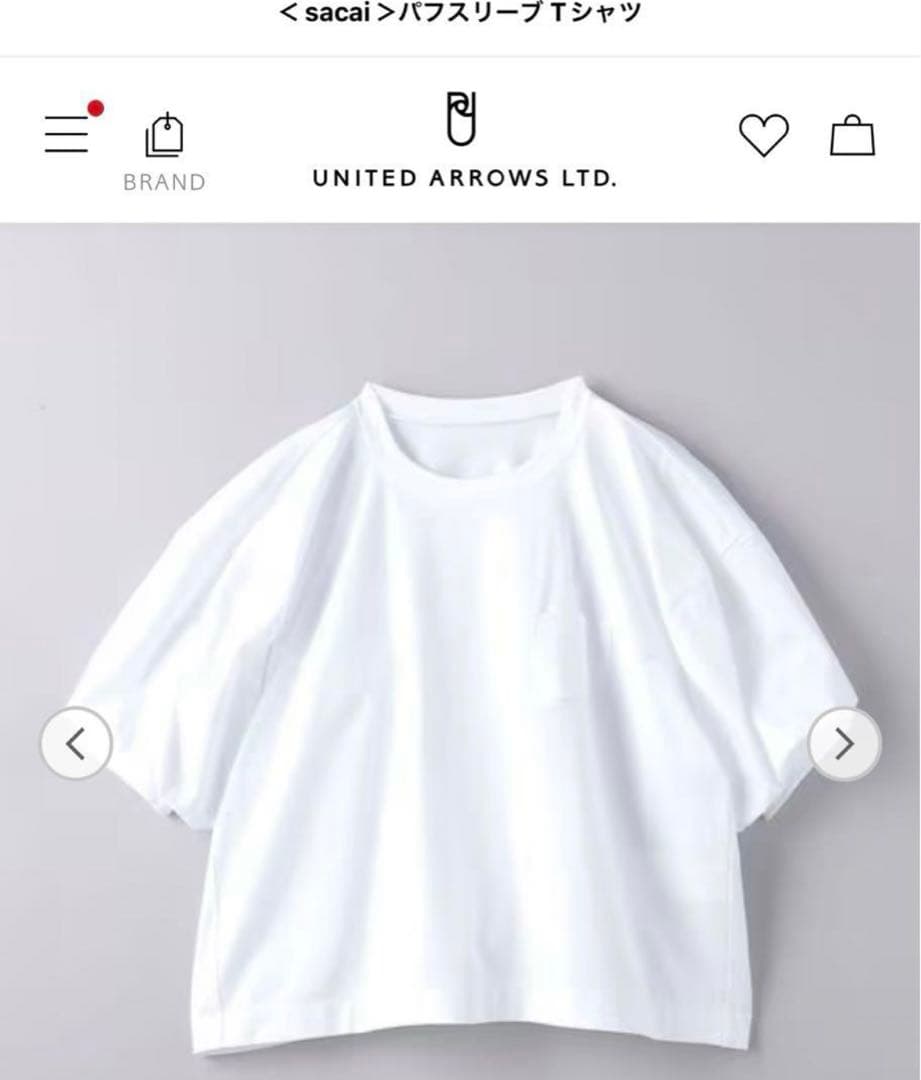 sacai サカイ パフスリーブTシャツ ホワイト 未使用に近い サイズ3