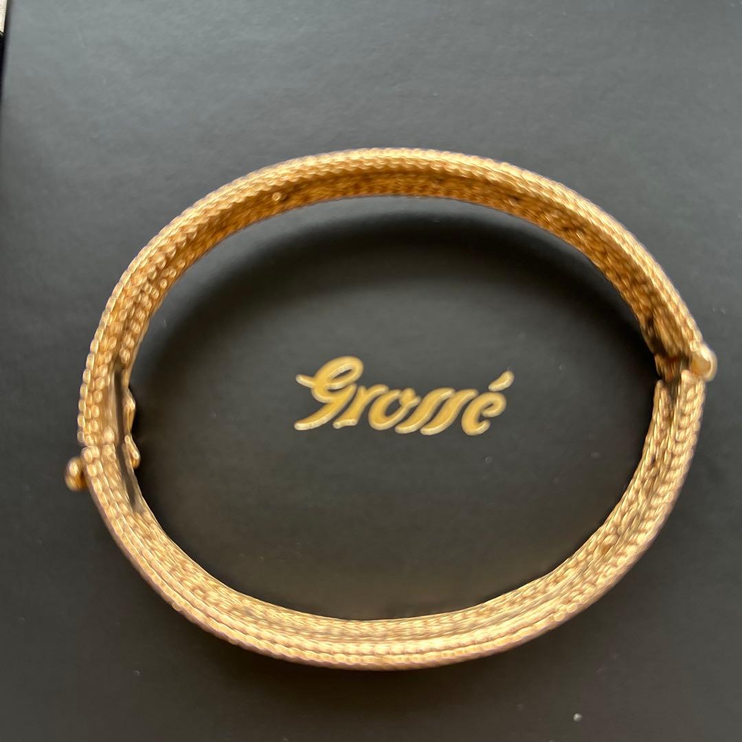 グロッセ　ゴールド 編み込みデザイン バングル