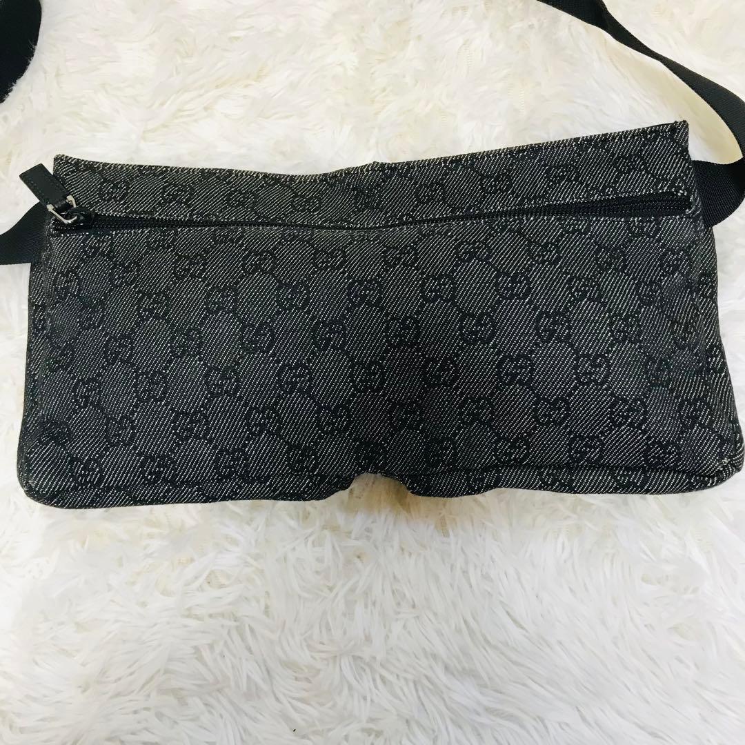 【極美品】グッチ ウエストポーチ GGスプリーム キャンバス ブラック