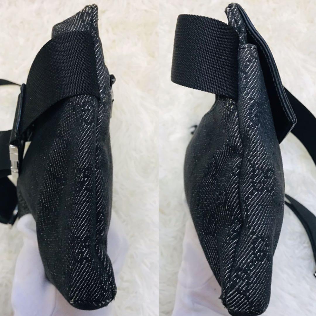 【極美品】グッチ ウエストポーチ GGスプリーム キャンバス ブラック