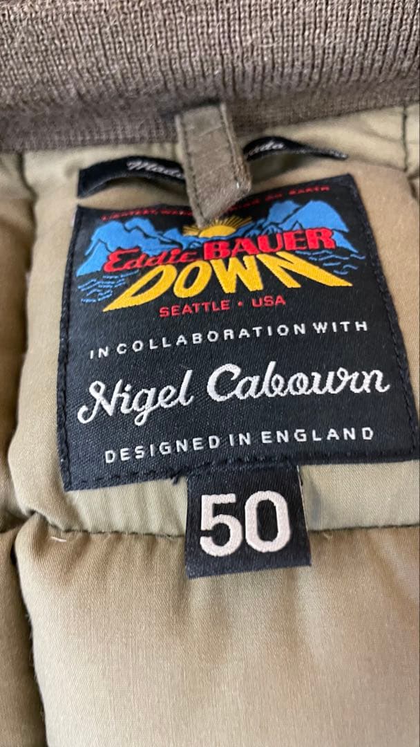 希少 ナイジェルケーボン×エディバウアー L 50 ダウンベスト 日の出タグ
