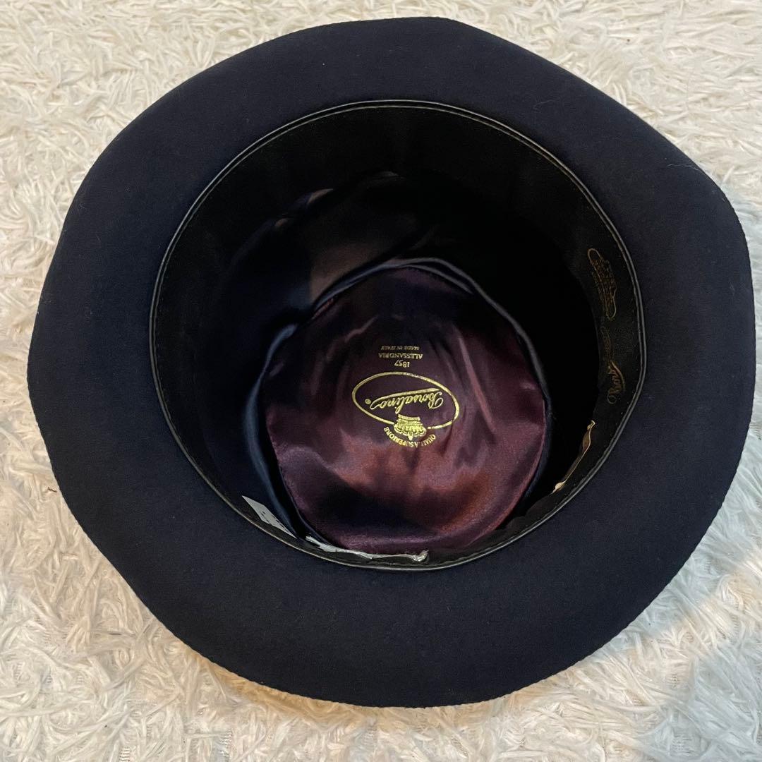 Borsalinoラビットファー　フェドーラ　ハット　ダークネイビー