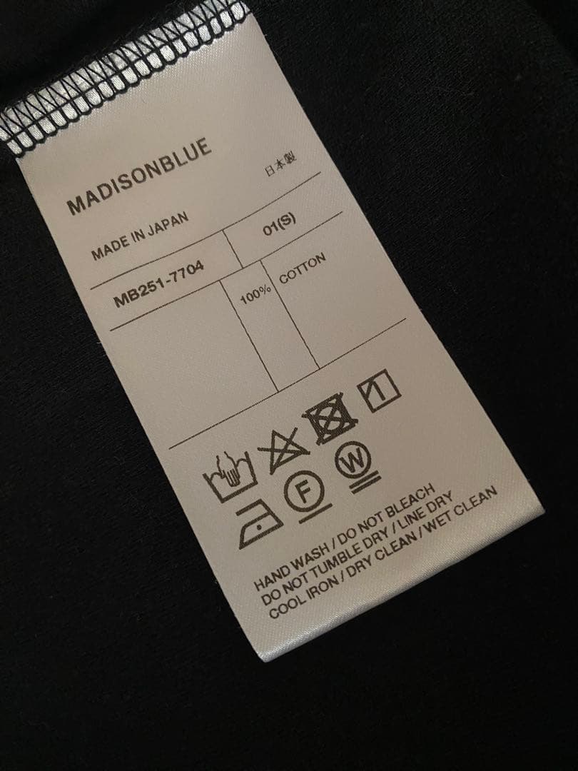マディソンブルー CREW NECK H/S TEE black ショッパー付
