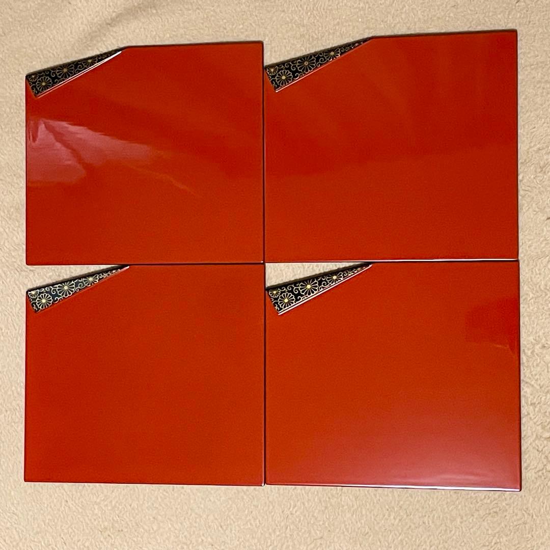 【未使用】平安 象彦 菊蒔絵 小吸物膳 5客組 共箱 懐石道具 木製漆器 追記有