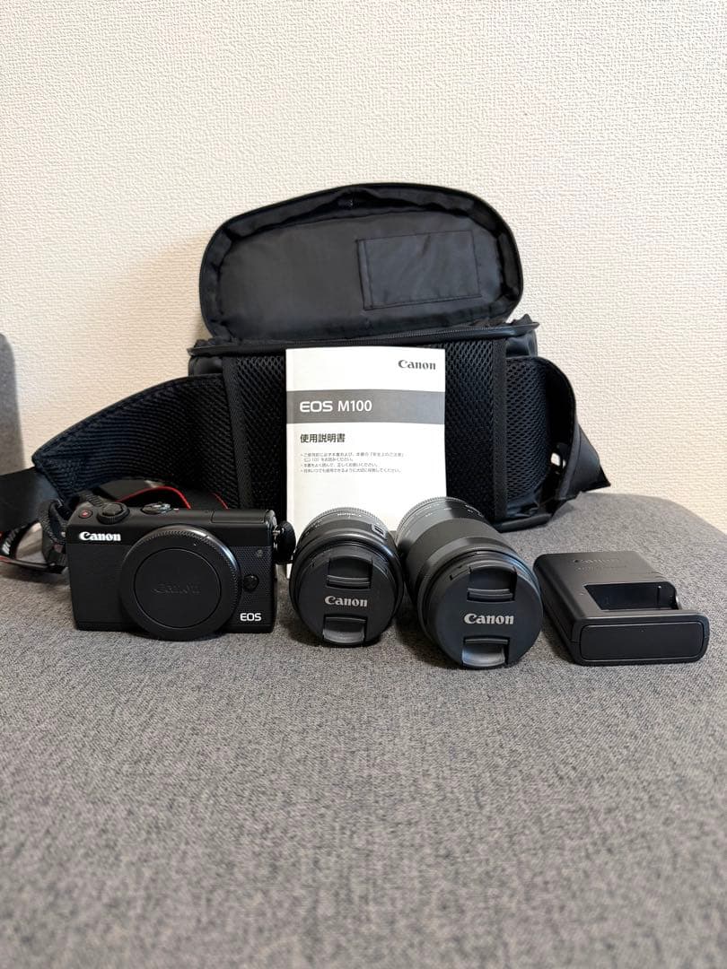 Canon EOS M100 ミラーレスカメラ 2本レンズ付き 即日発送可
