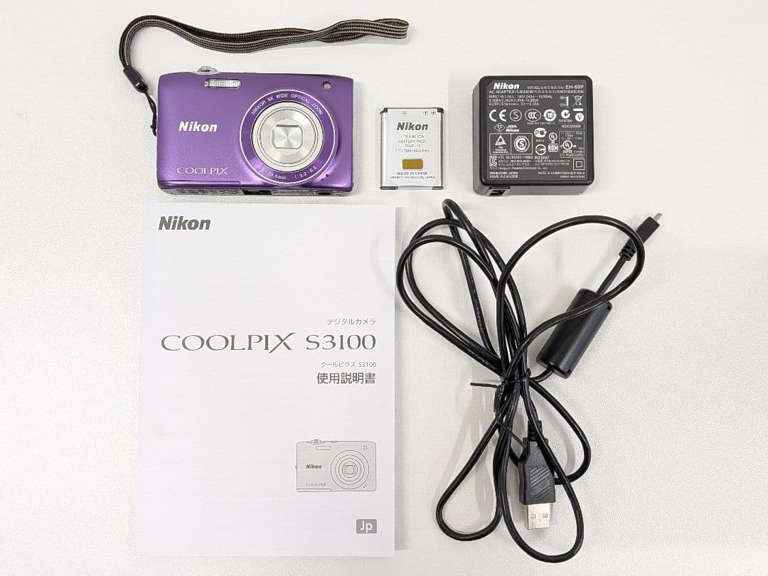 【動作OK】Nikon ニコン COOLPIX S3100 パープル