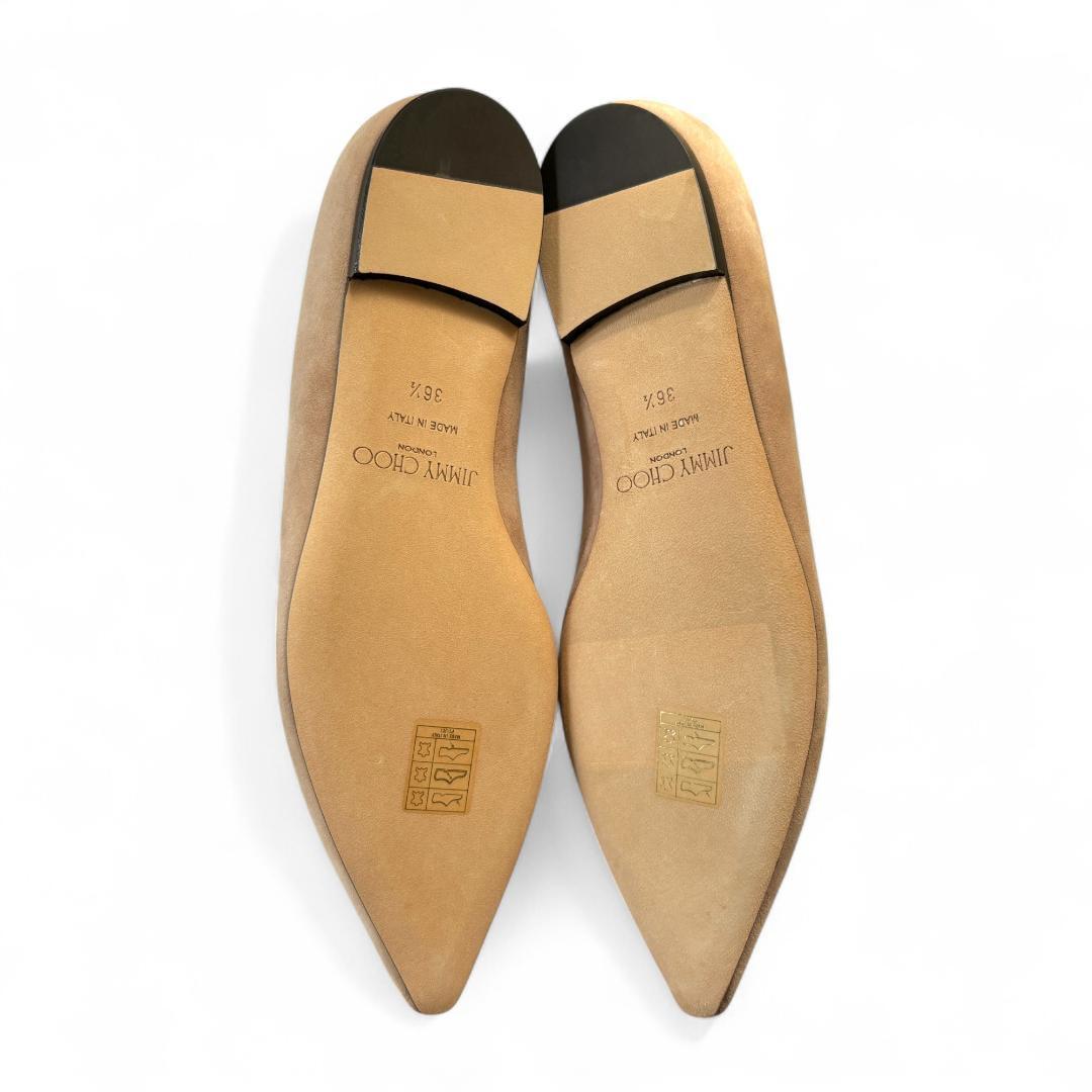 極美品 ジミーチュウ ROMY FLAT ベージュ 36.5 約23.5cm