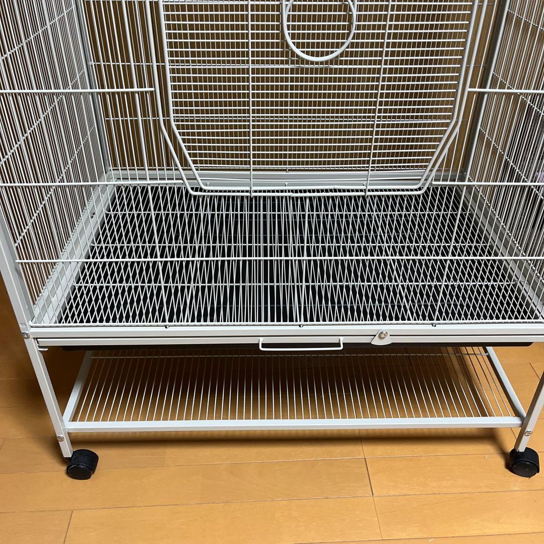 小動物用大型金属製ケージ ホワイト　チンチラ　デグーなど