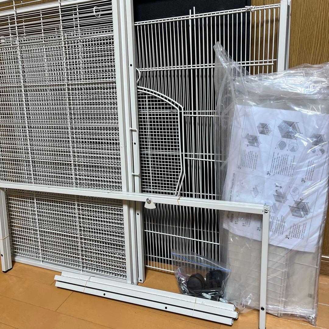 小動物用大型金属製ケージ ホワイト　チンチラ　デグーなど