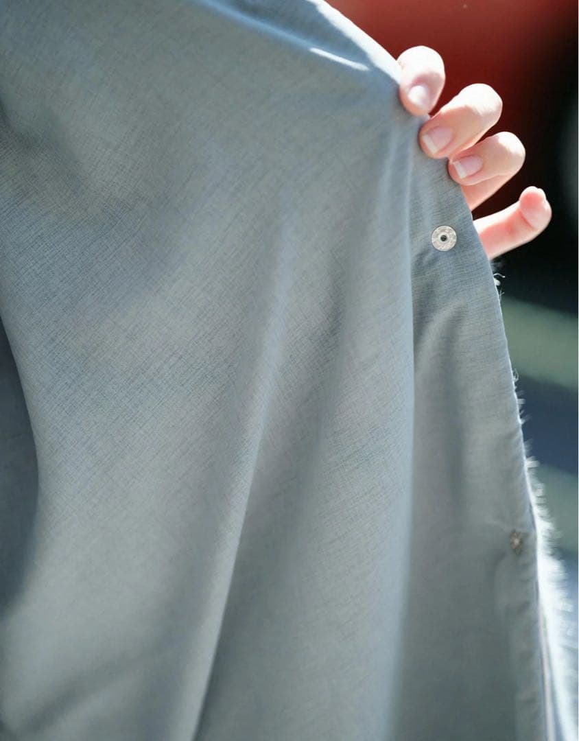 タグ付未使用品　SOU・SOUフェイクファー ライトチュニックコート／水浅葱