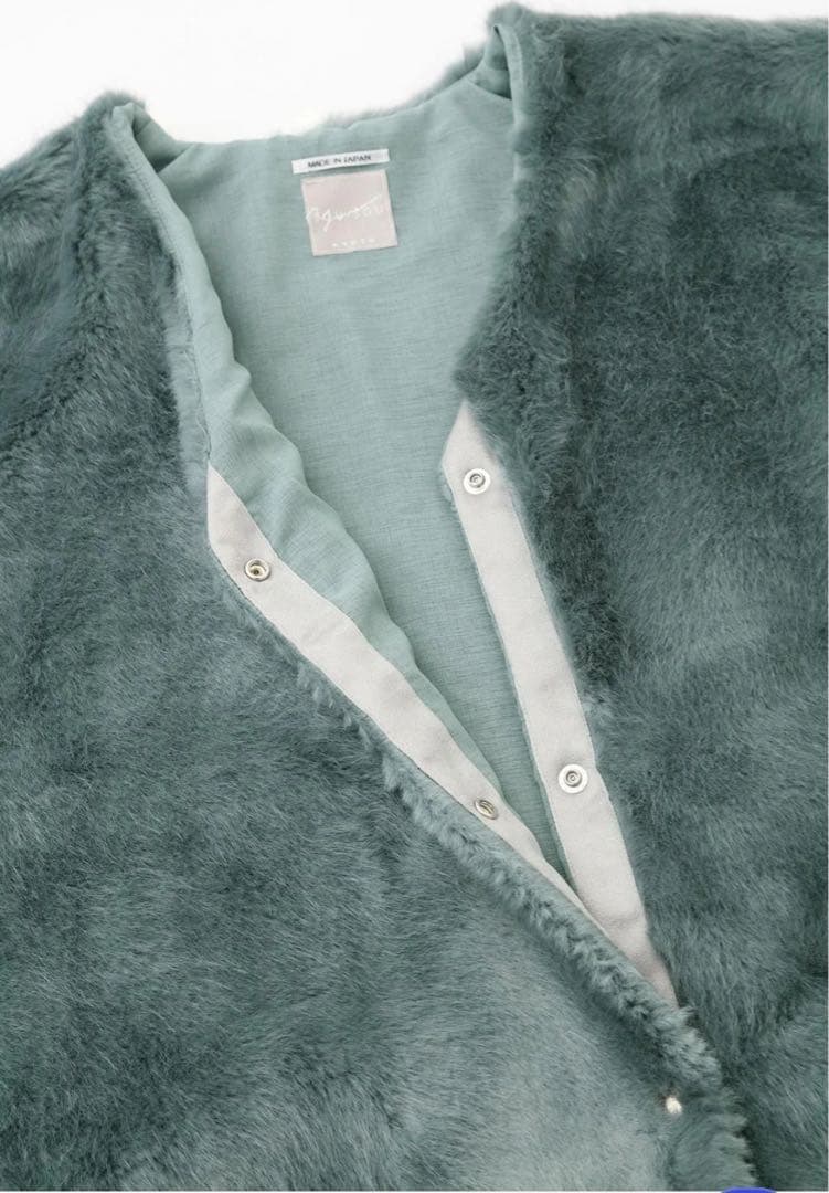 タグ付未使用品　SOU・SOUフェイクファー ライトチュニックコート／水浅葱