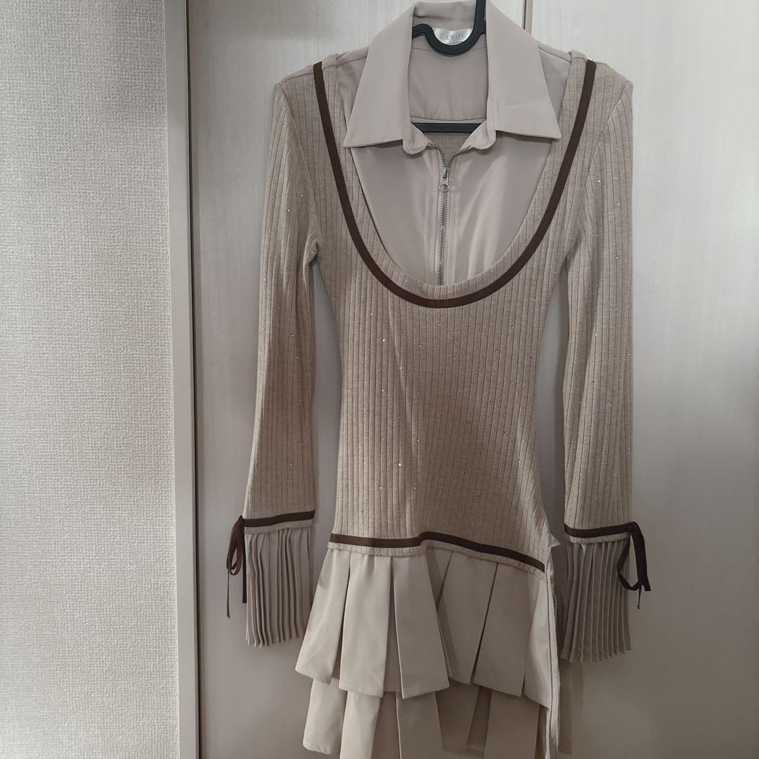 ランディ Randy ビジュープレッピー ワンピース ベージュ