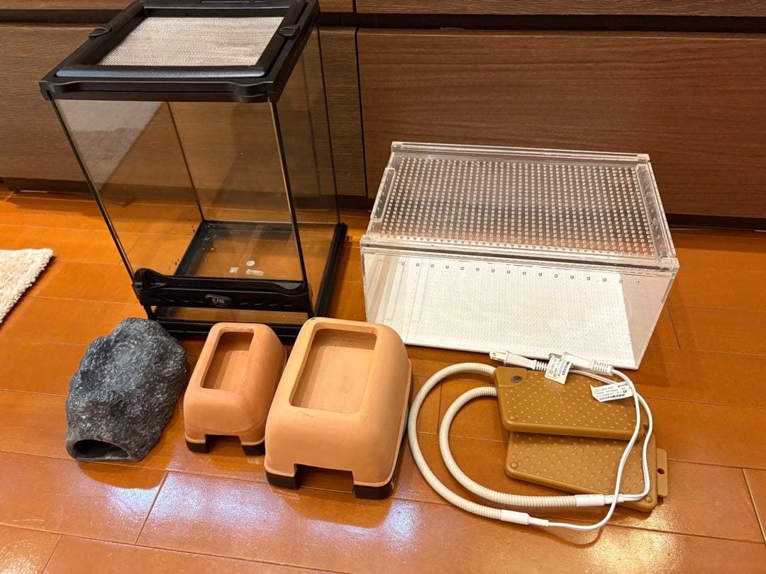 爬虫類飼育用品セット　グラステラリウム ナノ　レプタイルボックス等