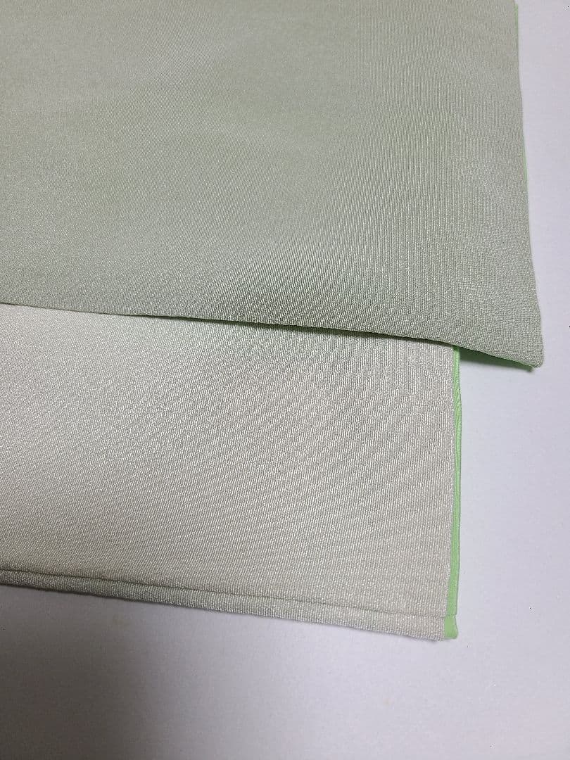 正絹　訪問着　薄緑色 結婚式　お宮参り　七五三　入学式　佐賀錦　4点セット