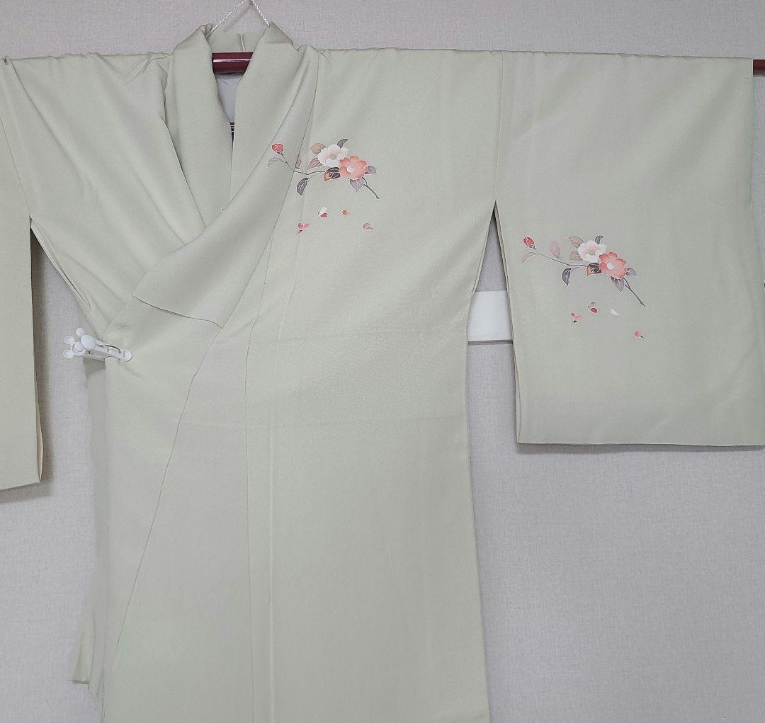 正絹　訪問着　薄緑色 結婚式　お宮参り　七五三　入学式　佐賀錦　4点セット