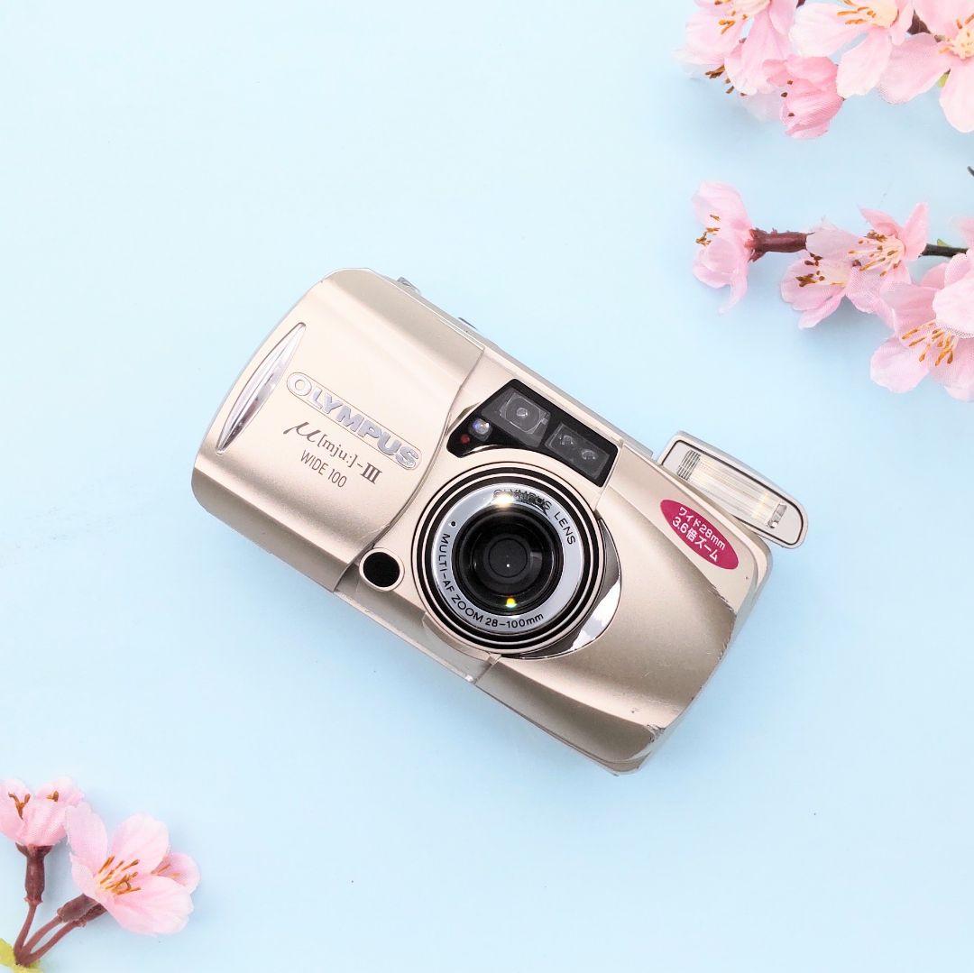 完動品◆良品【風景にオススメ】人気モデルOLYMPUS μ-Ⅲ WIDE 100