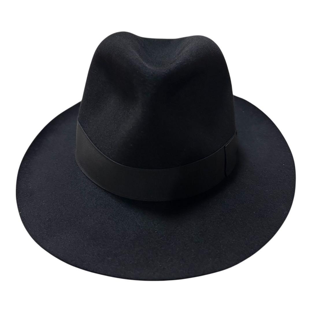 超美品 Borsalino ボルサリーノ 中折れ帽 ラビット 兎 フェルトハット