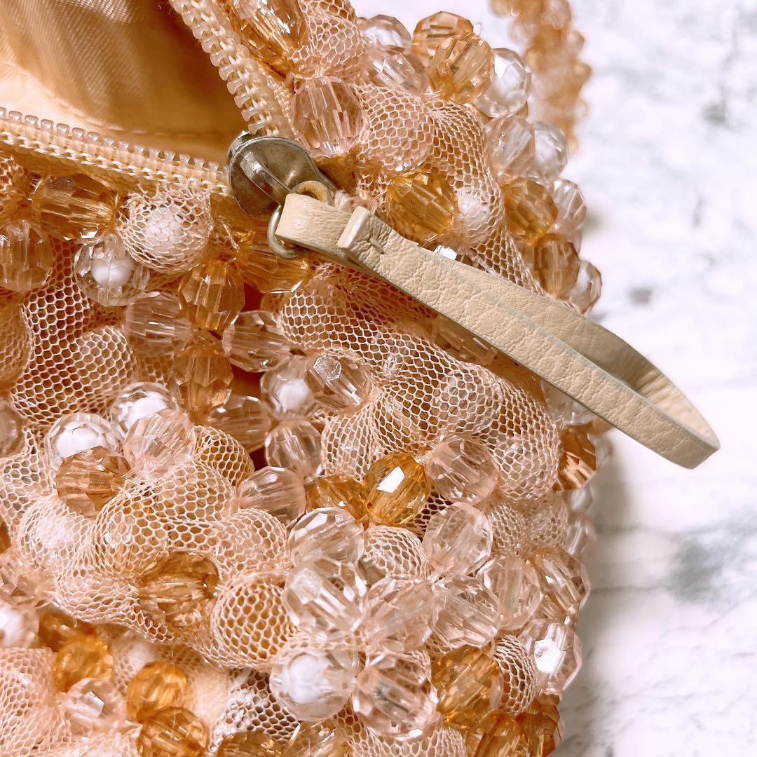 アンテプリマ ビーズバッグ ワイヤーバッグ フォーマルバッグ ピンクオレンジ