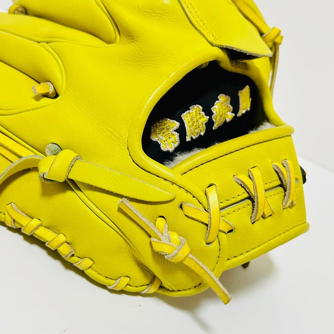 【美品】MiznoPro 硬式 投手用グローブ イエロー 耕作オーダー