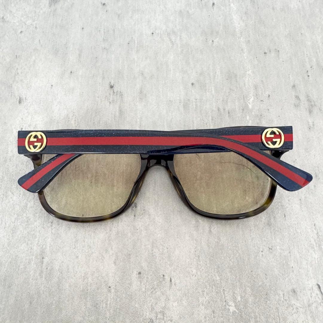 【美品】グッチ GUCCI サングラス ウエリントン シェリーライン 度入り