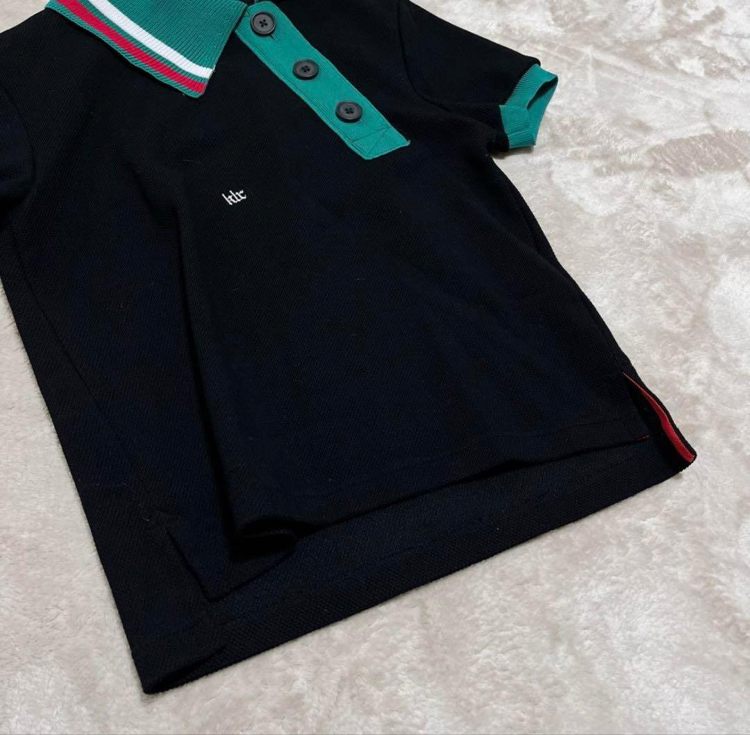 ホワイト　　アシンメトリー　鹿の子　ポロシャツ　プルオーバー