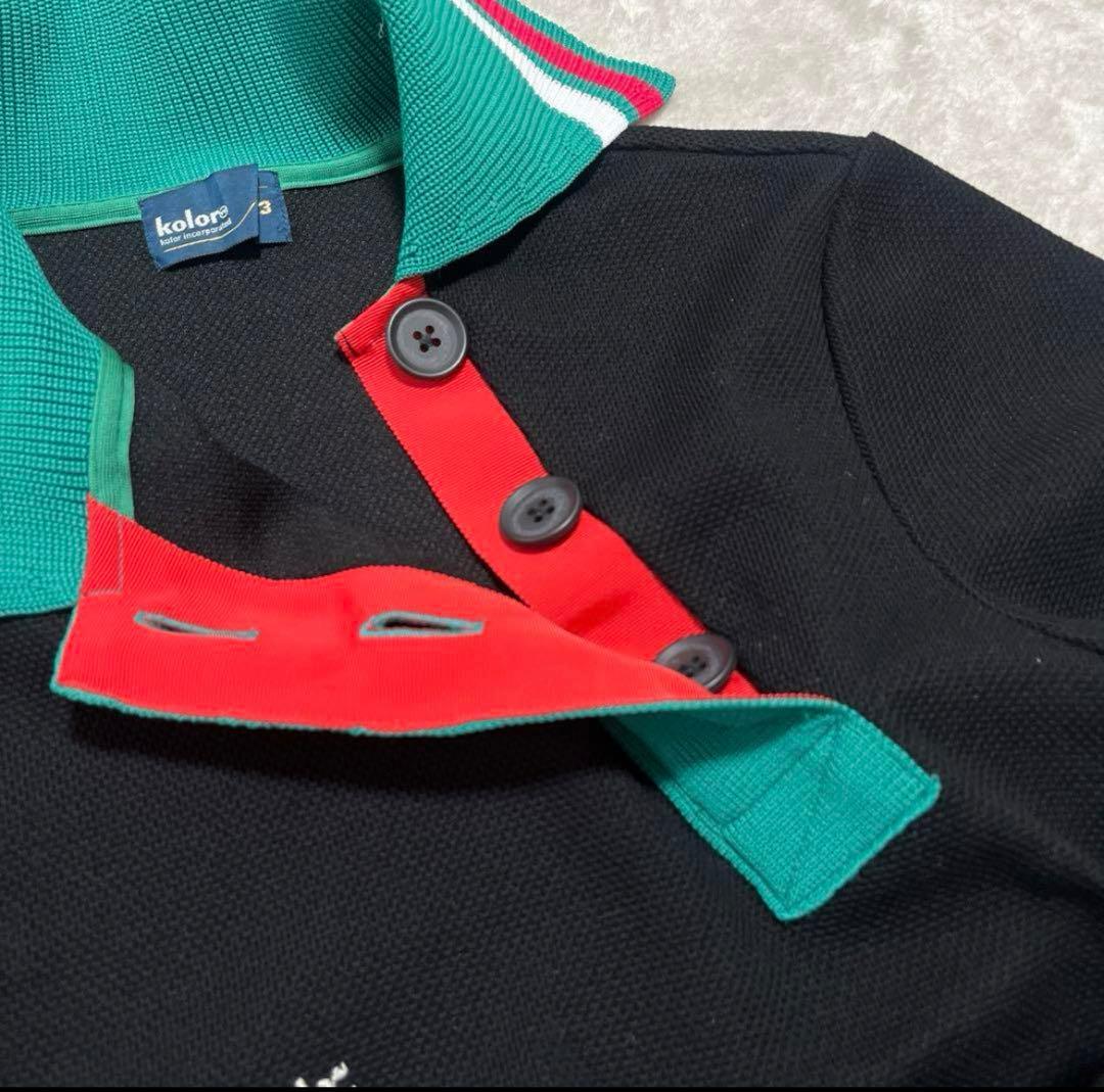 ホワイト　　アシンメトリー　鹿の子　ポロシャツ　プルオーバー