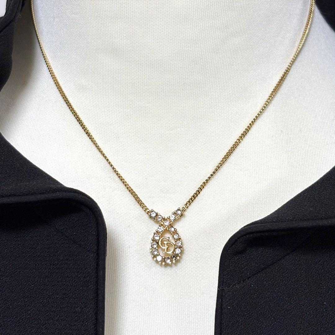 美品 Christian Dior ヴィンテージ ロゴ ジュエリー ネックレス