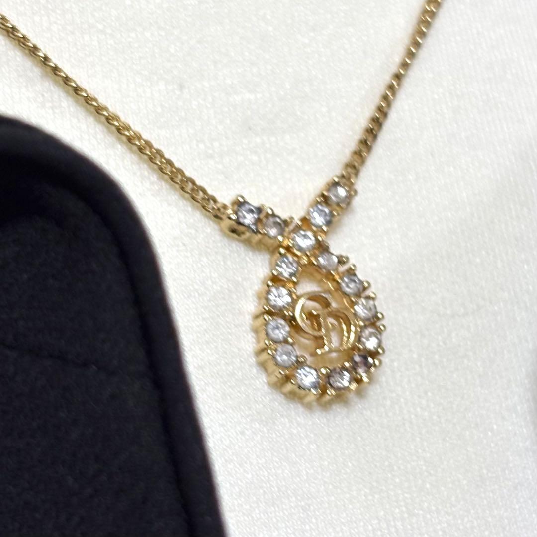美品 Christian Dior ヴィンテージ ロゴ ジュエリー ネックレス