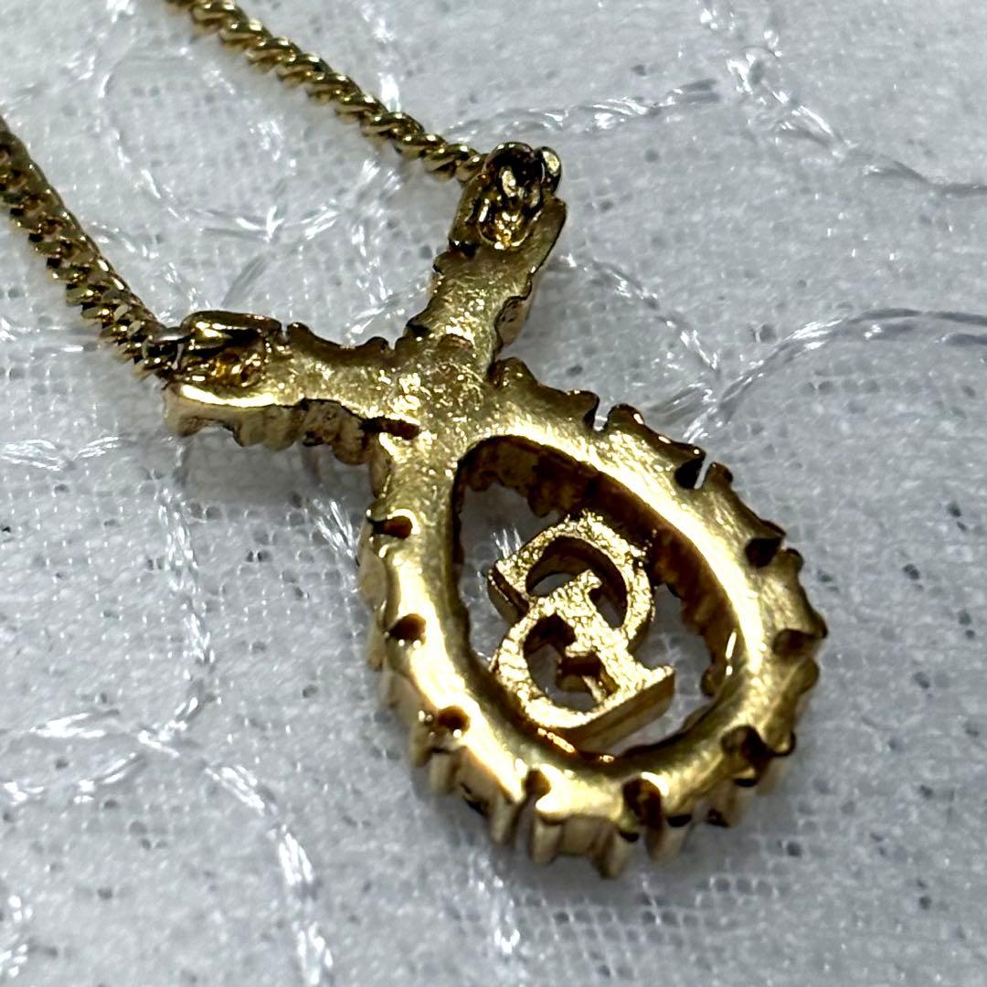 美品 Christian Dior ヴィンテージ ロゴ ジュエリー ネックレス