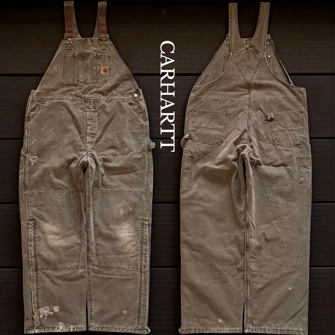 USA製90s carhartt ダブルニーオーバーオール XXLサイズ相当